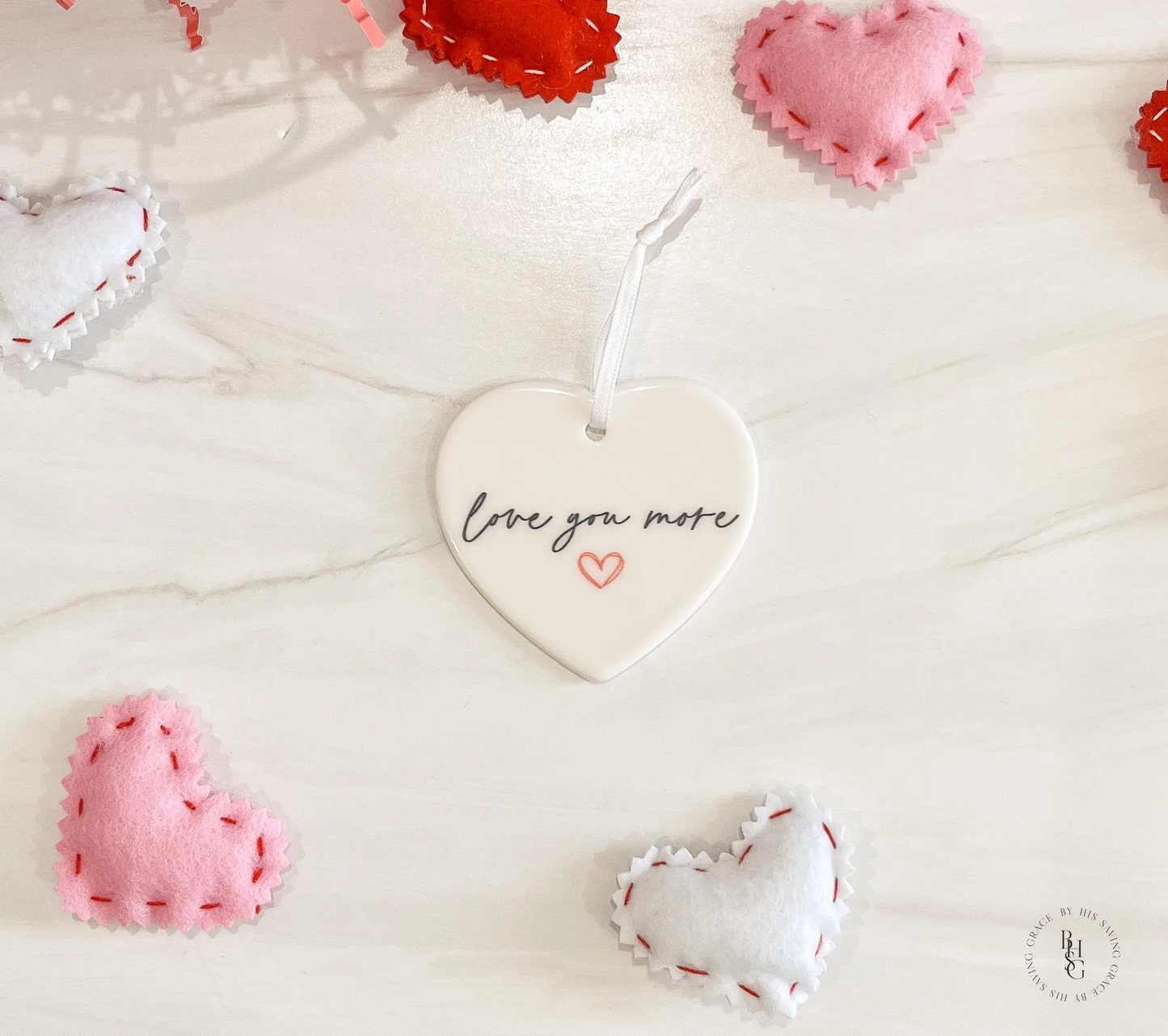 Love Your More Ceramic Heart