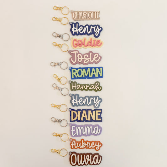 Custom Name Keychain x Solid Colors