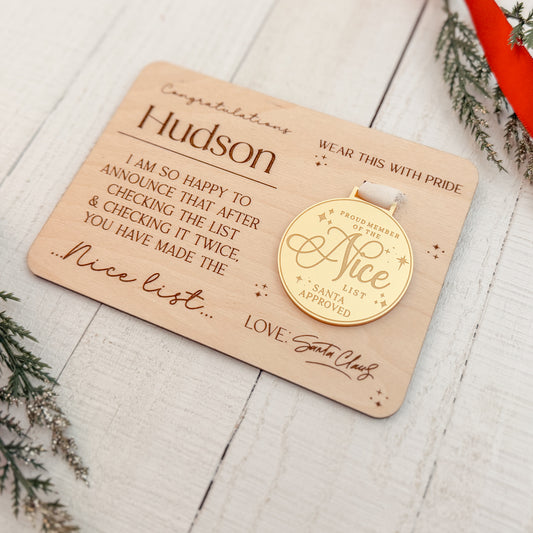 Santa's Official Nice List Medal & Certificate