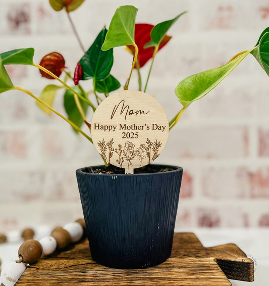 Personalized Wooden Plant Stake Mother's Day 2025