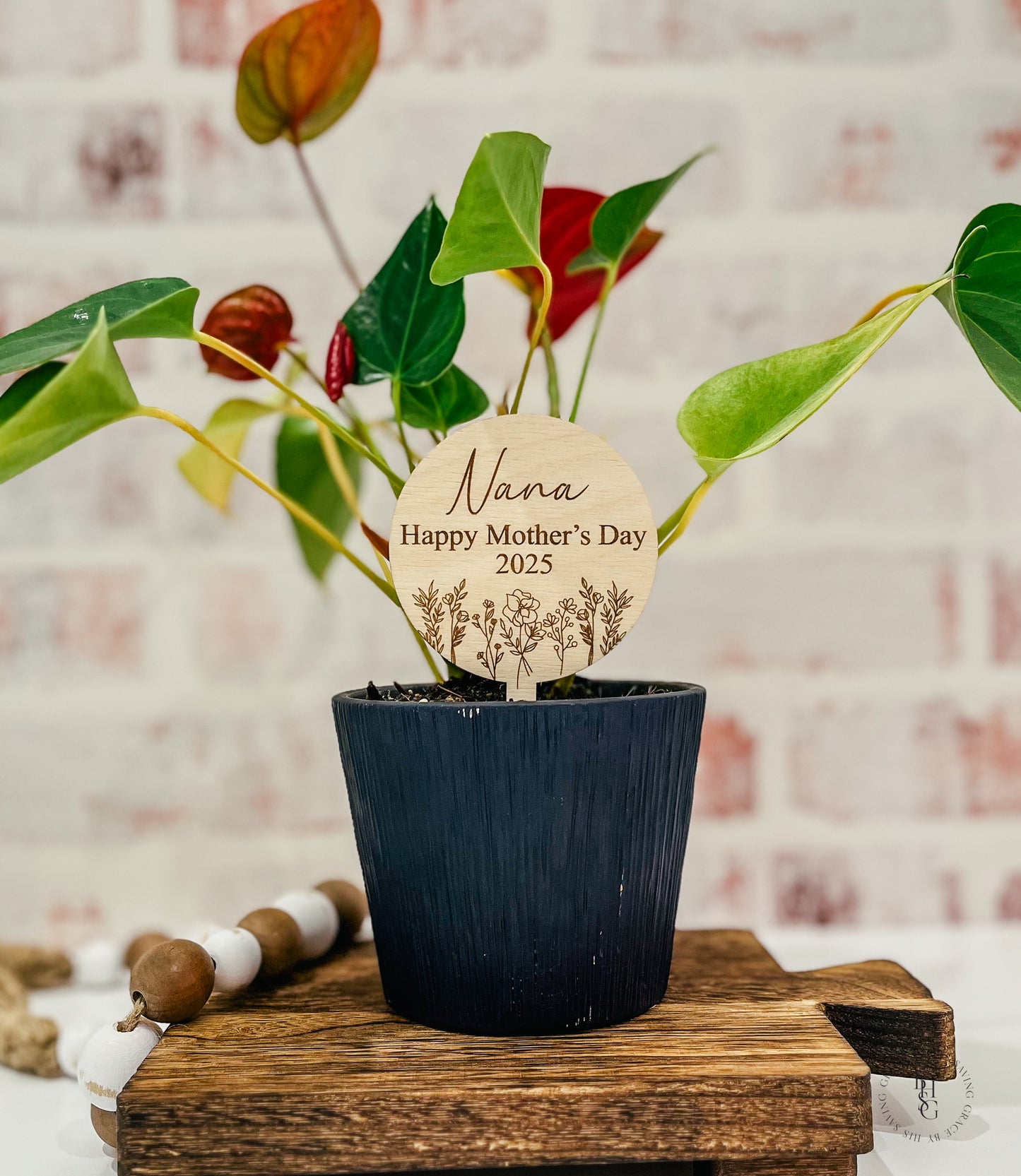 Personalized Wooden Plant Stake Mother's Day 2025