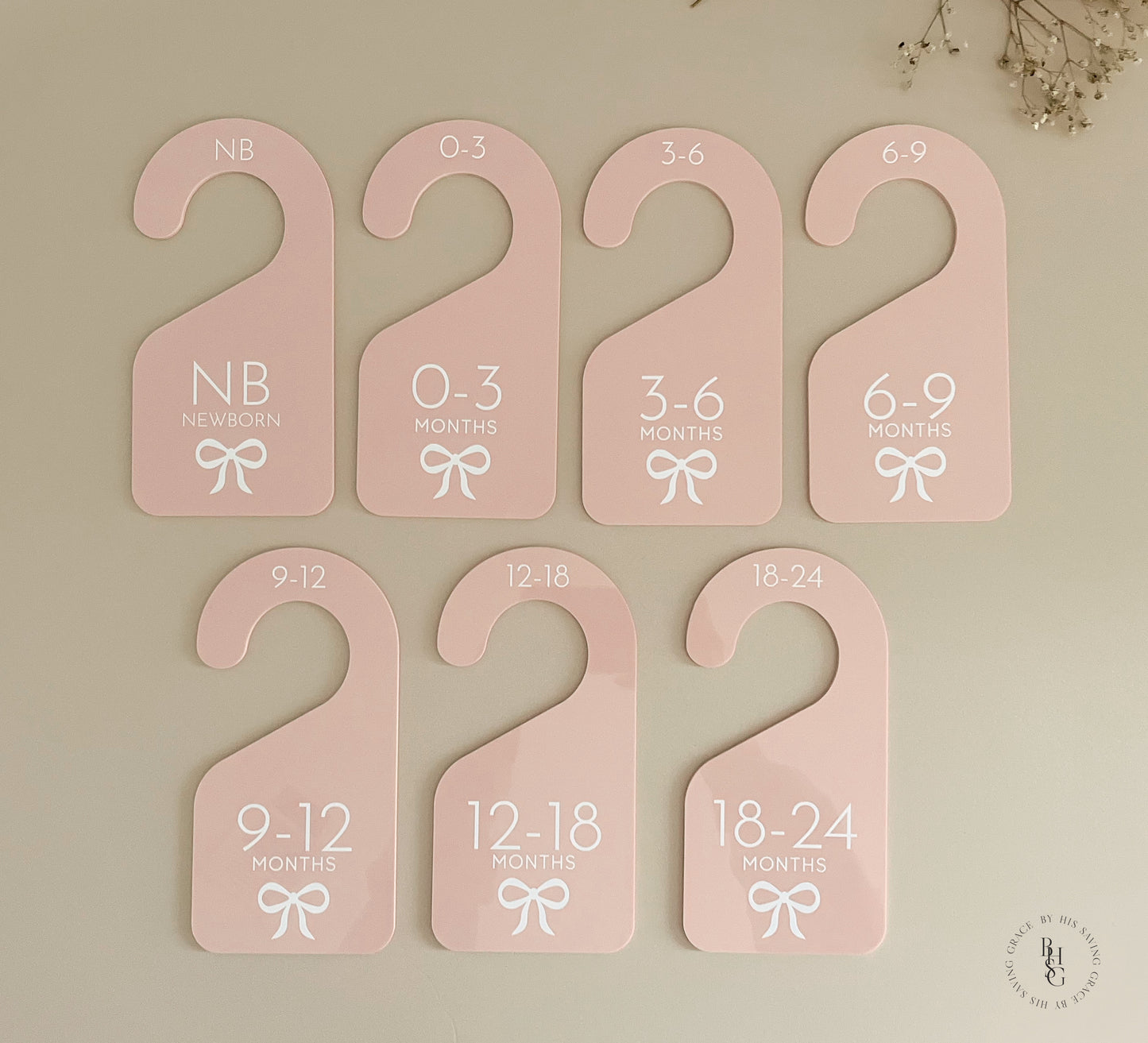 Acrylic Bow Baby Closet Dividers