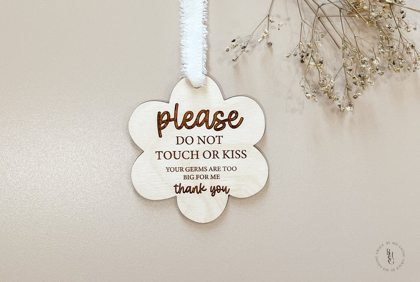 Please Do Not Touch Germ Sign For Newborn