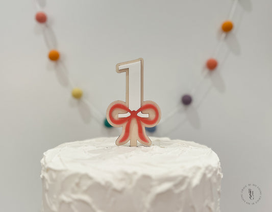 Number Bow Cake Topper