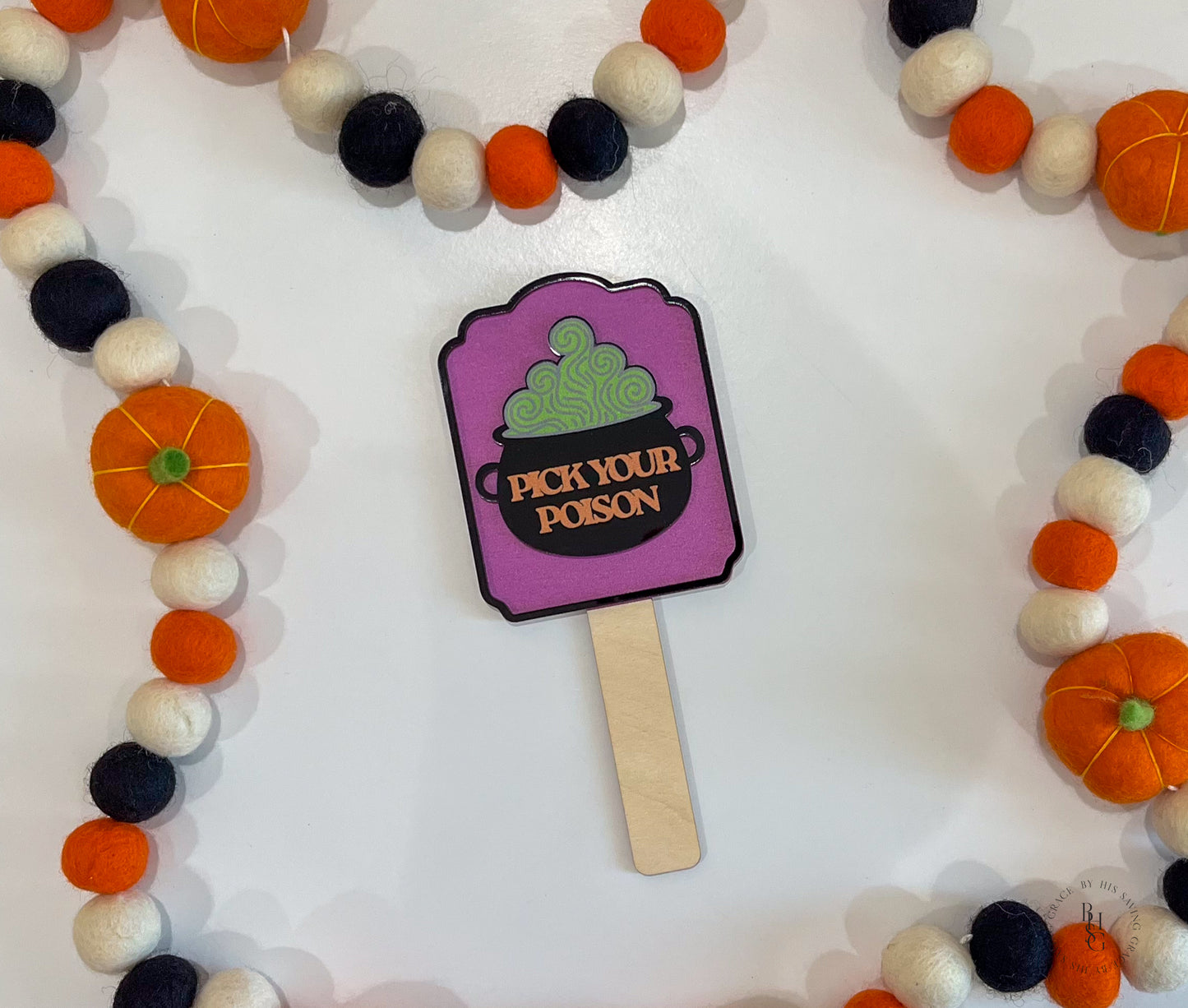 Pick Your Poison Halloween Candy Bowl Sign