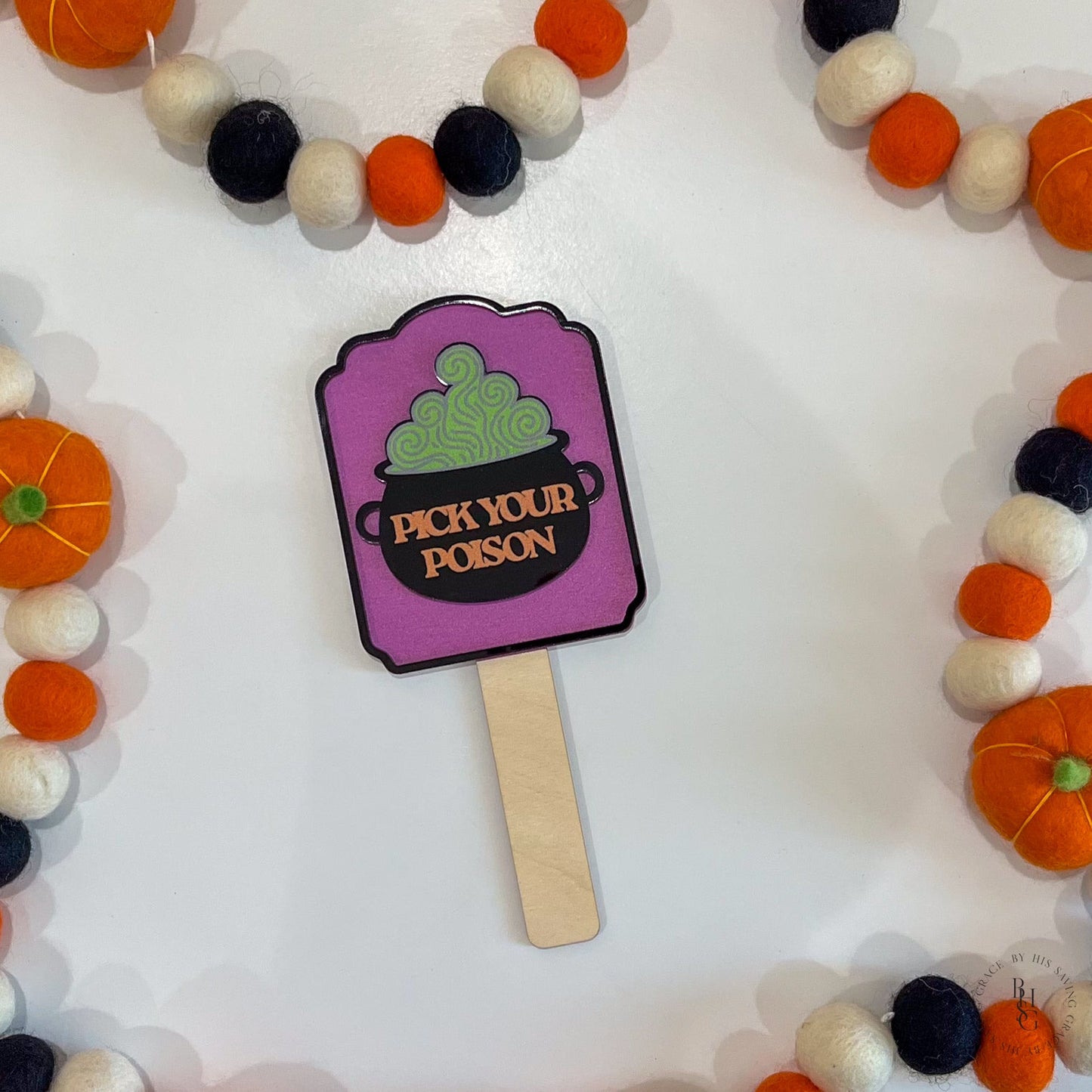 Pick Your Poison Halloween Candy Bowl Sign