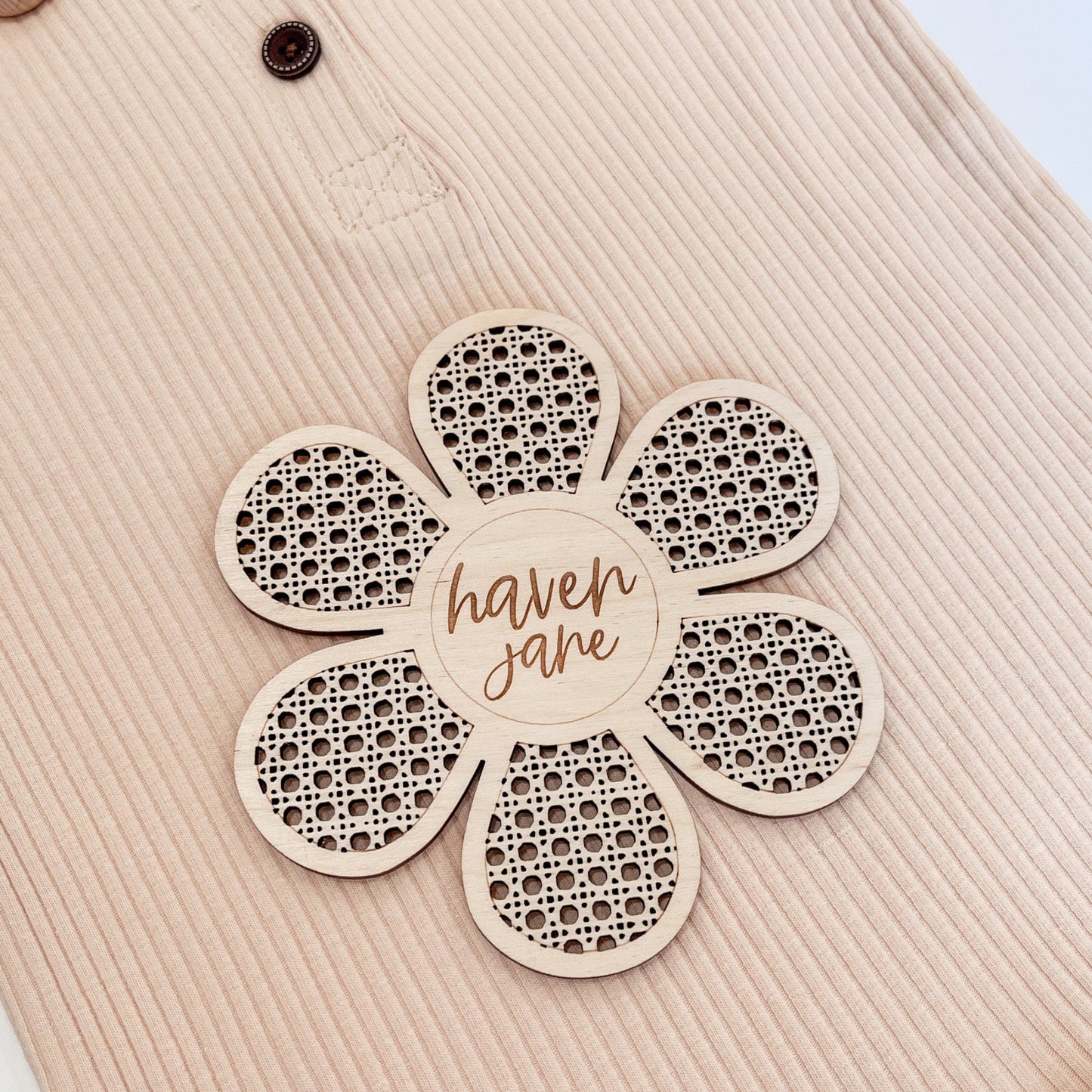 Daisy Rattan Baby Announcement Sign