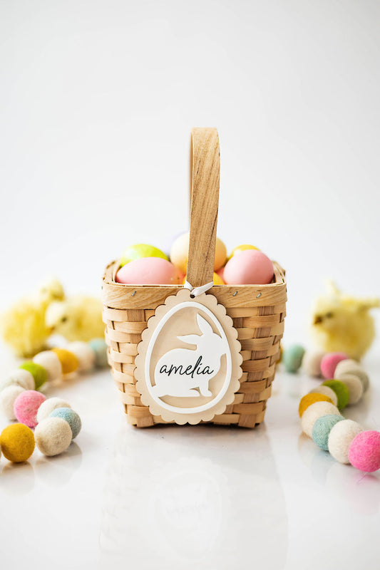 Scalloped Egg Vintage Bunny Tag