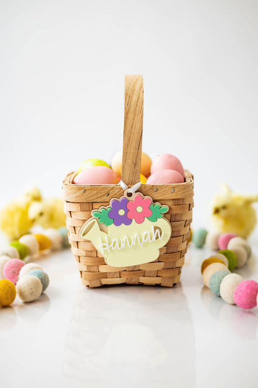 Flower Watering Can Easter Tag