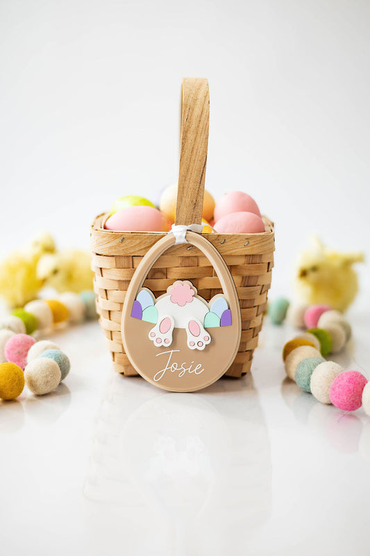 Easter Basket with Bunny Bottom Tag