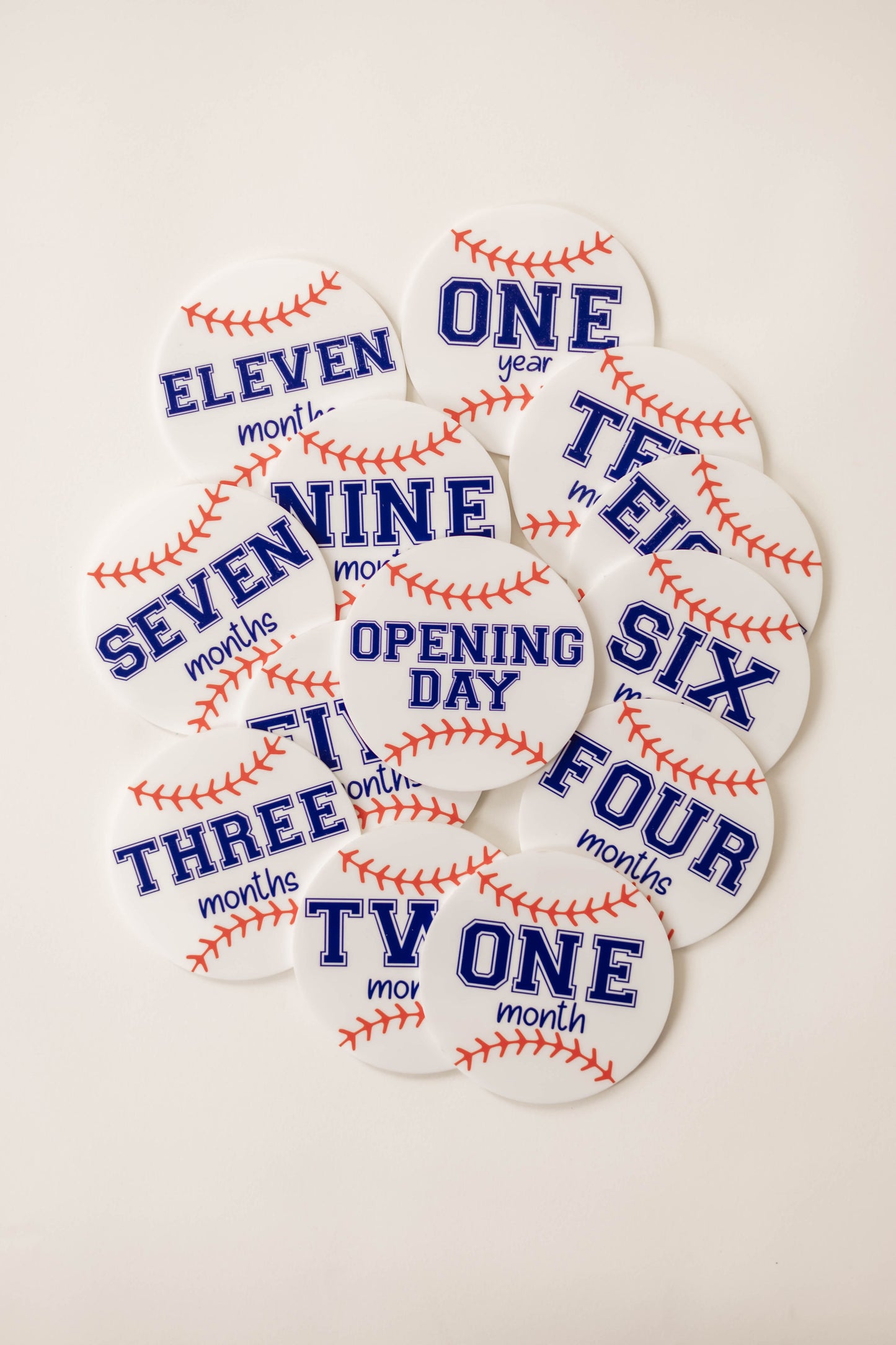 Acrylic Baseball Monthly Milestone Discs For Baby Photos