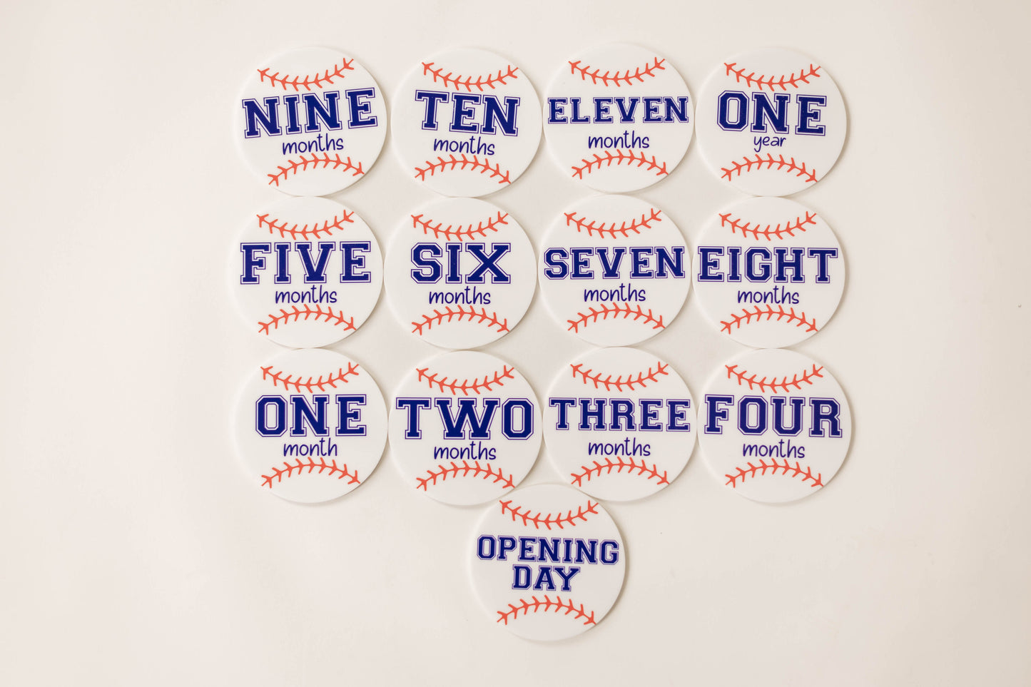 Acrylic Baseball Monthly Milestone Discs For Baby Photos