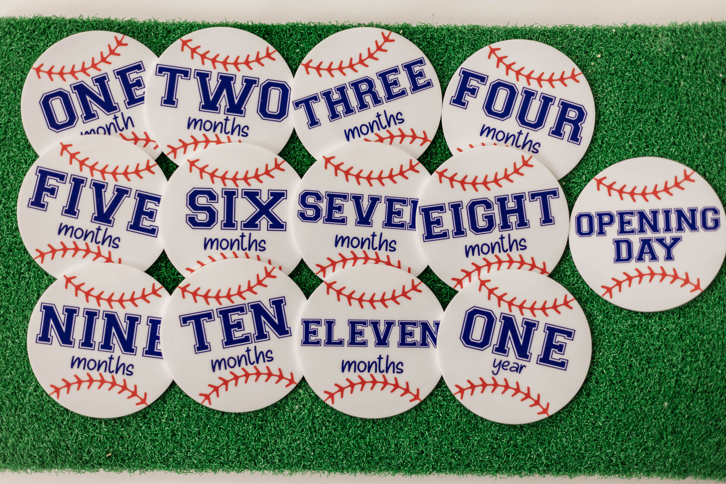 Acrylic Baseball Monthly Milestone Discs For Baby Photos