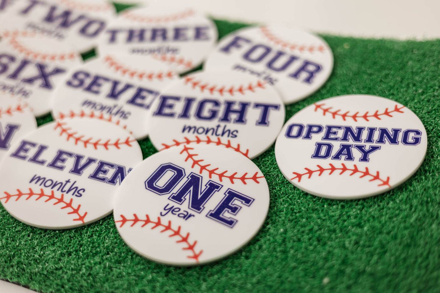 Acrylic Baseball Monthly Milestone Discs For Baby Photos