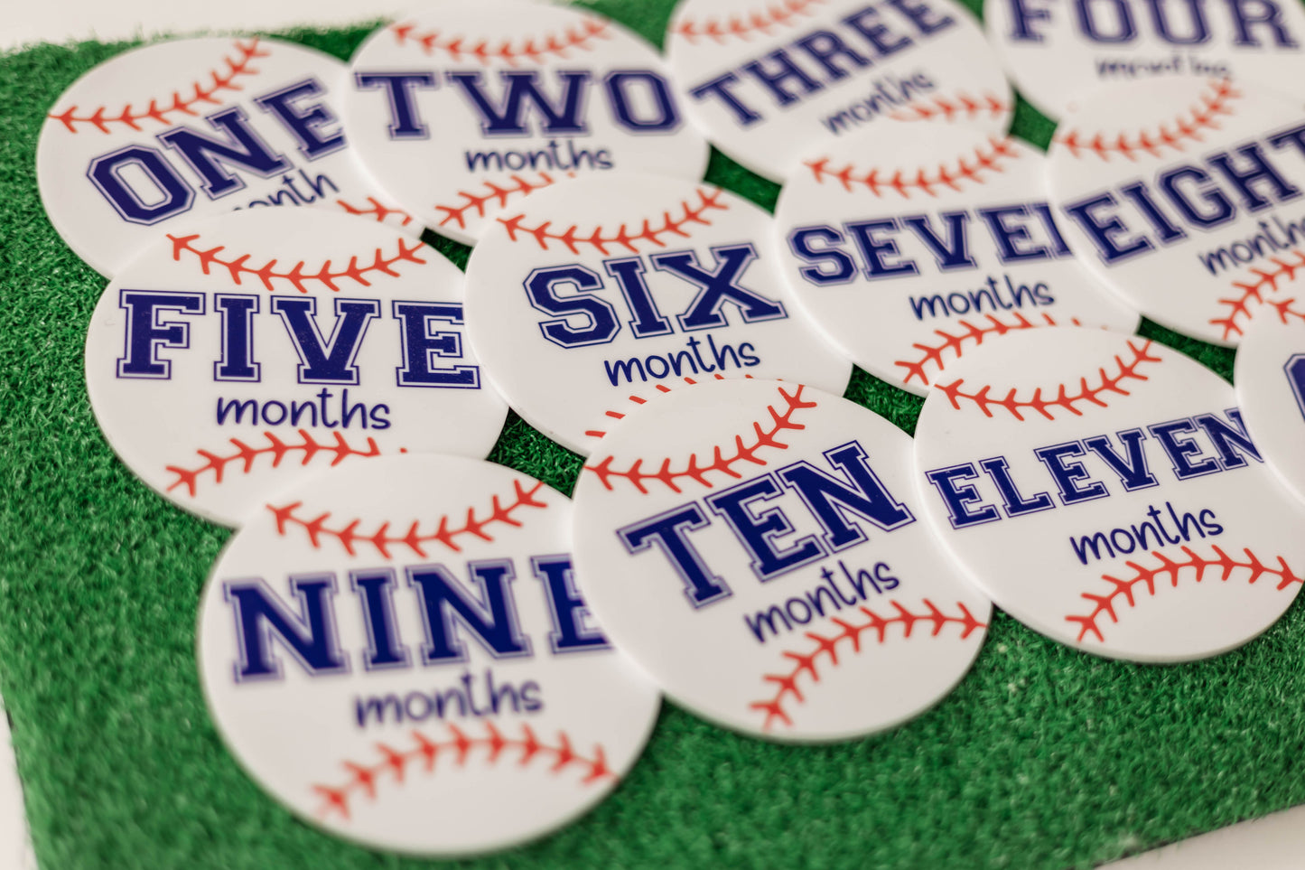 Acrylic Baseball Monthly Milestone Discs For Baby Photos