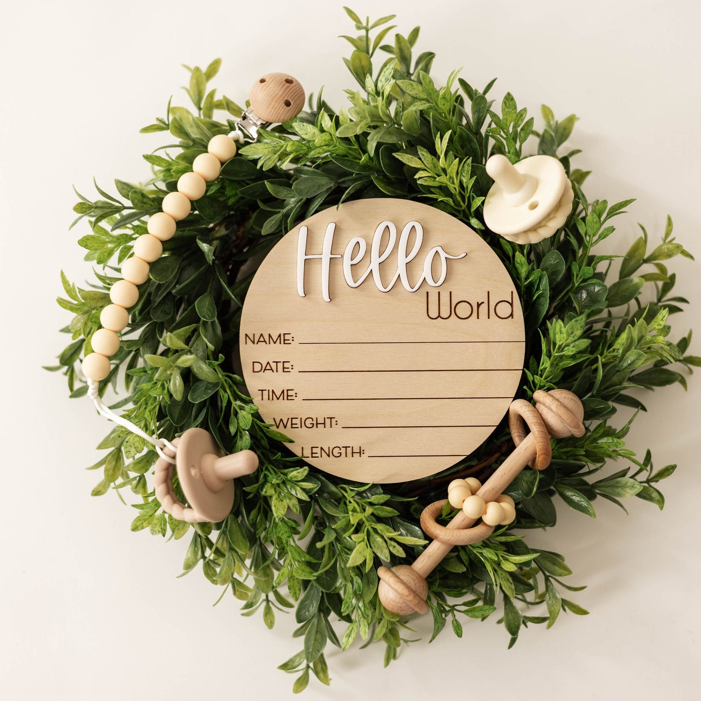 Hello World Baby Announcement Sign