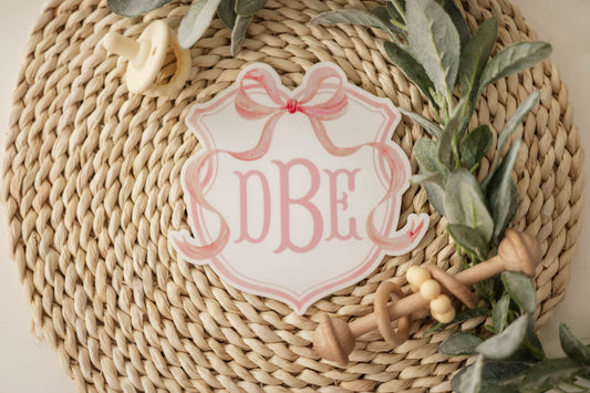 Acrylic Watercolor Monogram Baby Announcement Sign