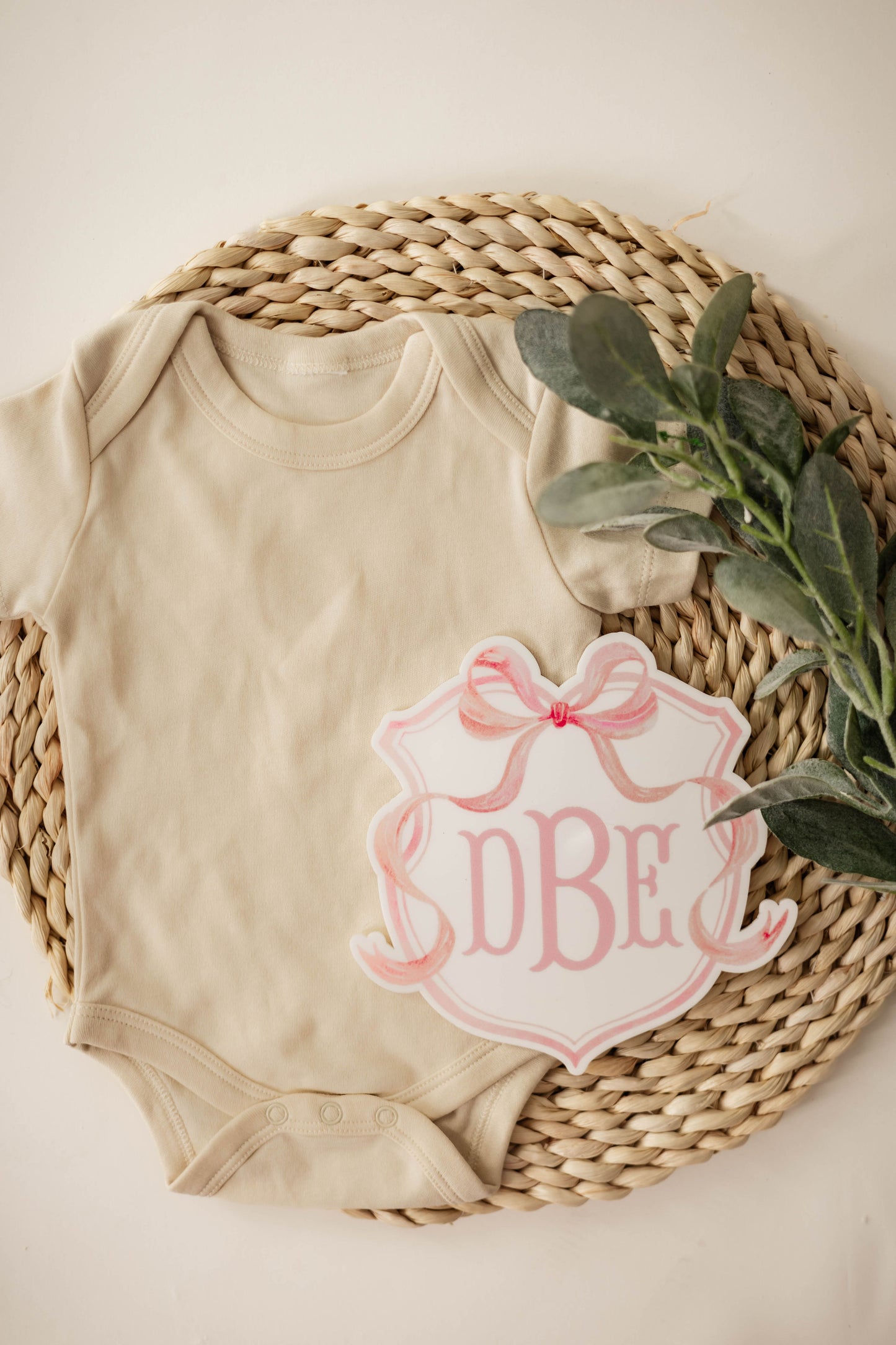 Acrylic Watercolor Monogram Baby Announcement Sign