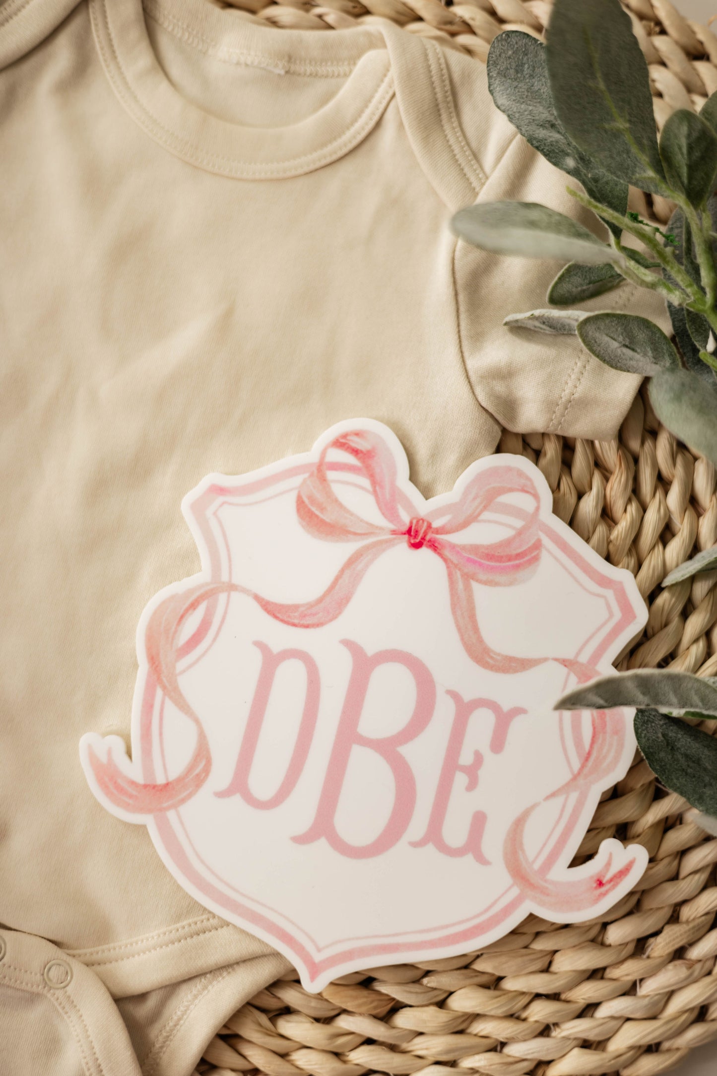 Acrylic Watercolor Monogram Baby Announcement Sign