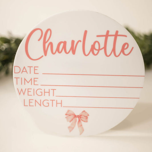 Bow Baby Announcement Signs