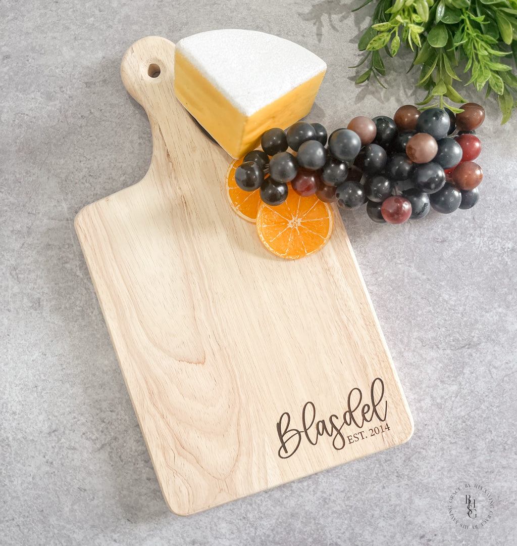 Personalized Serving Board With Last Name + Est. Date