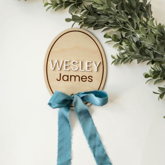 Oval Baby Announcement Sign