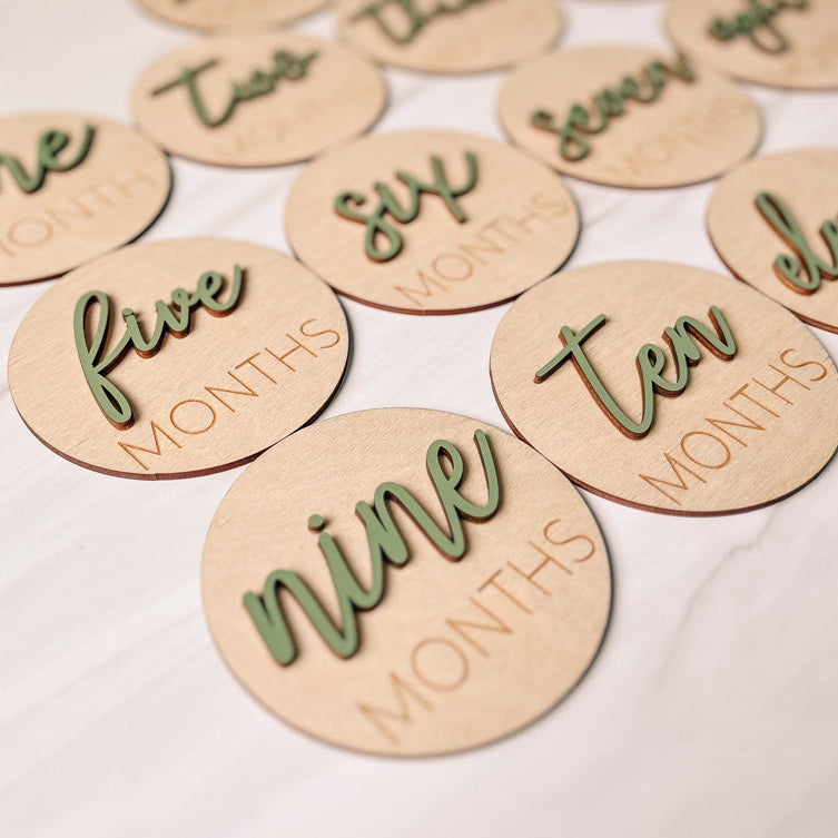 3D Monthly Milestone Markers with Sage Months