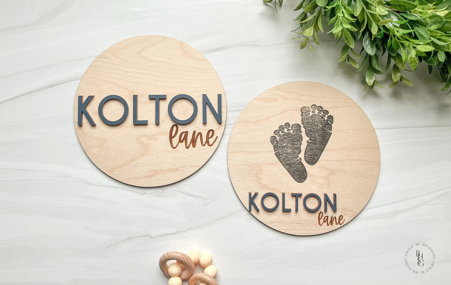 Wooden Baby Announcement Signs In Spanish