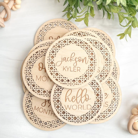Boho Rattan Monthly Markers