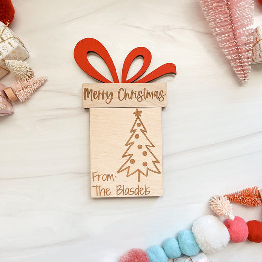 Merry Christmas & Happy Holidays Christmas Tree Gift Card Holder