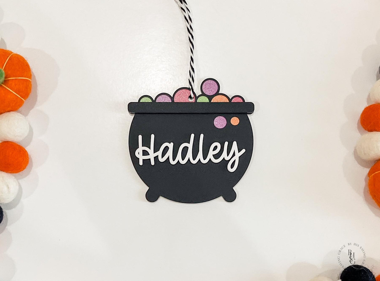 Bubbling Cauldron Halloween Bag Tag