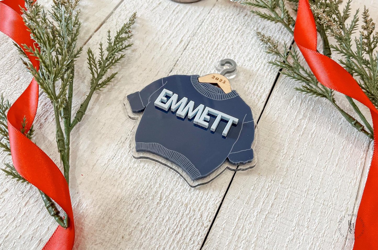 Chunky Knit Sweater Name Christmas Ornament