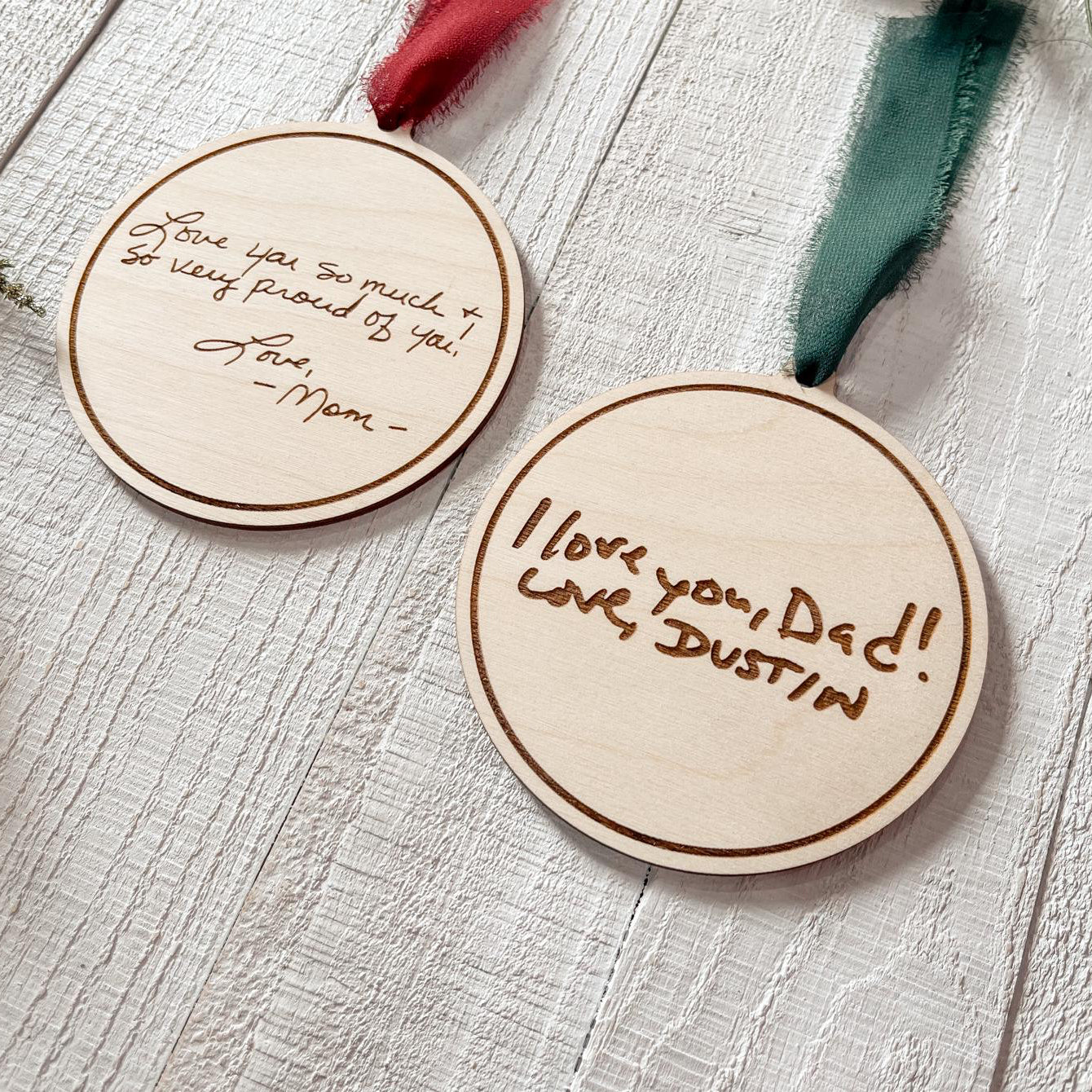 Handwritten Message Christmas Ornament