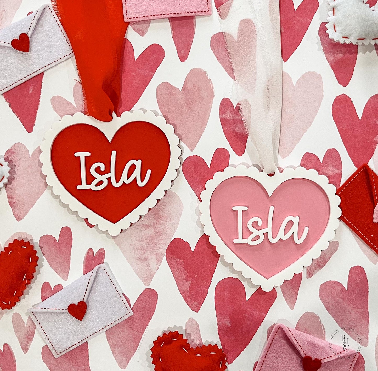 Personalized Scalloped Heart Valentine’s Day Tag