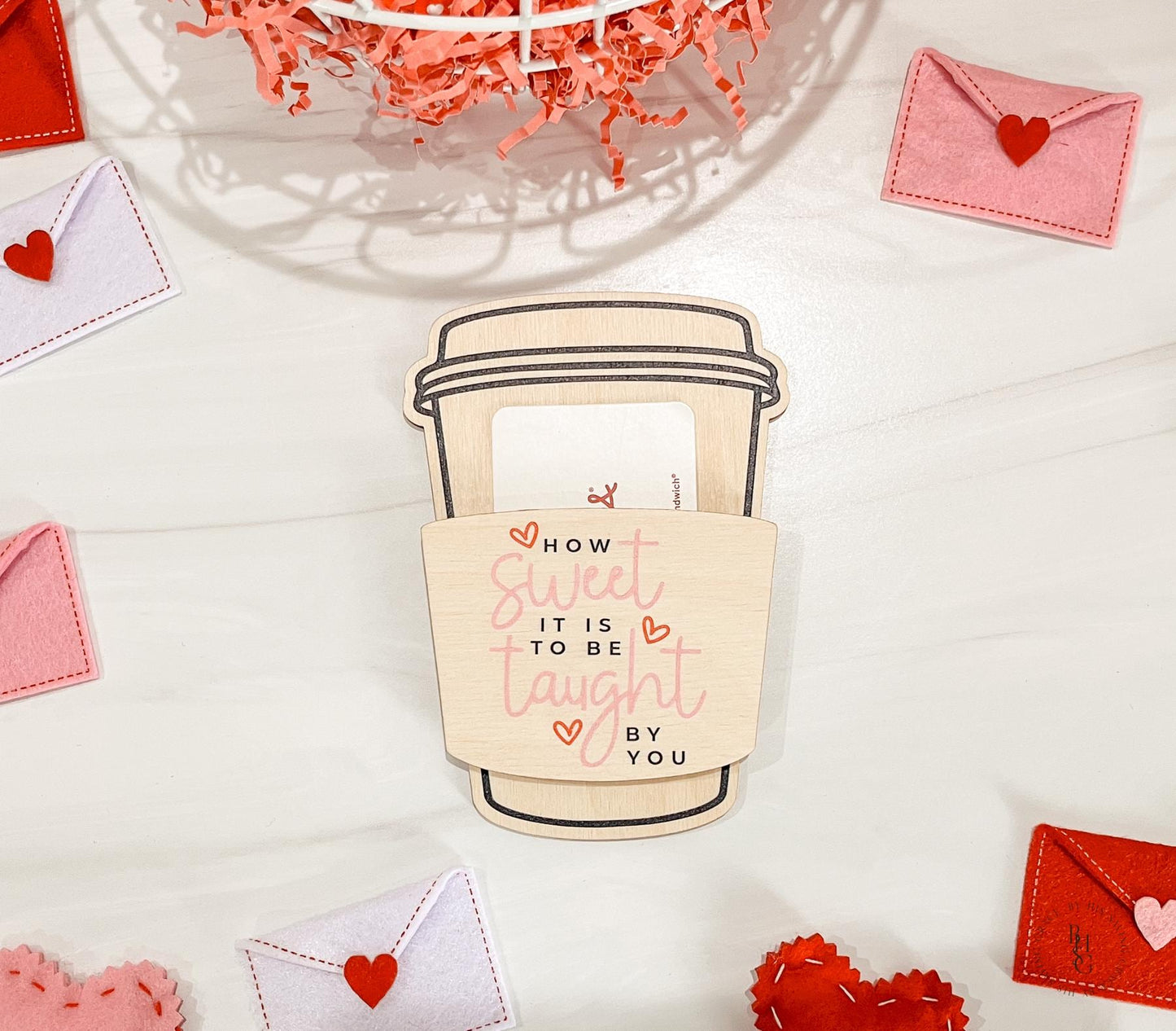 Valentine's Day Coffee Cup Gift Card Holder