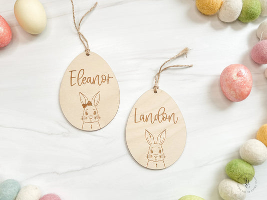 Vintage Rabbit Tag with Engraved Name