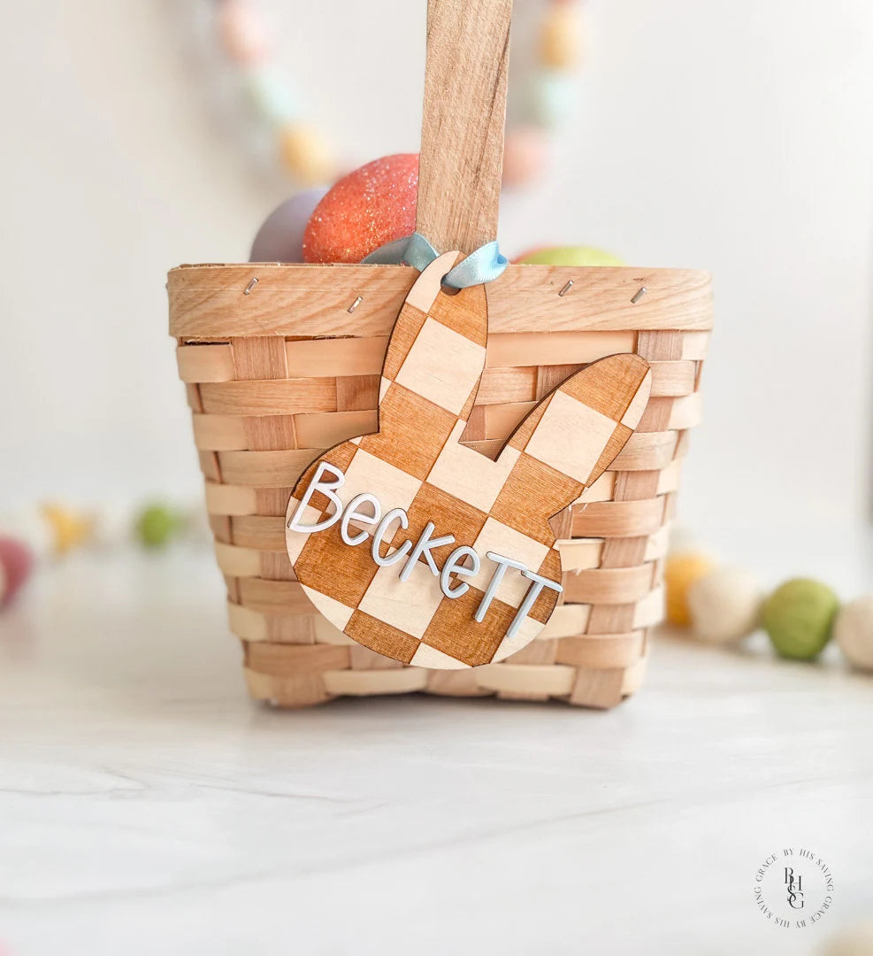 Checkered Bunny with Name