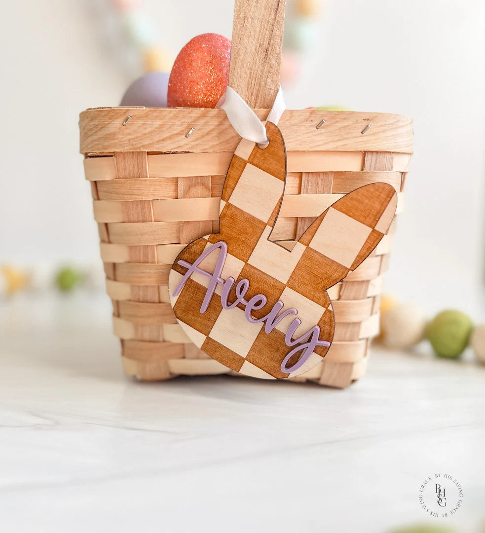 Checkered Bunny with Name