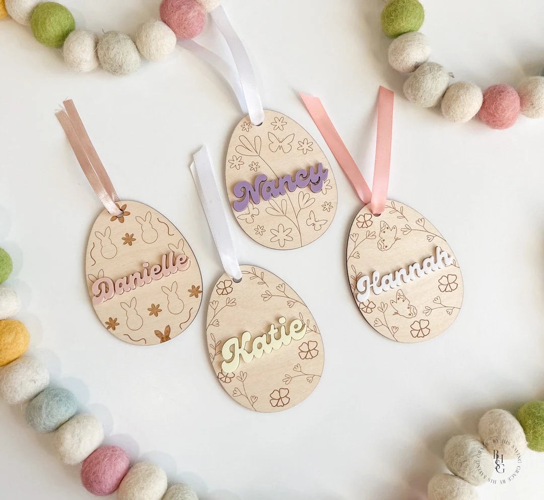 Floral Easter Egg Tag