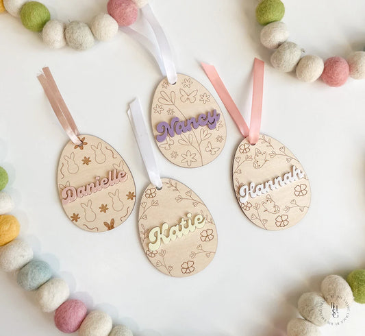 Floral Easter Egg Tag