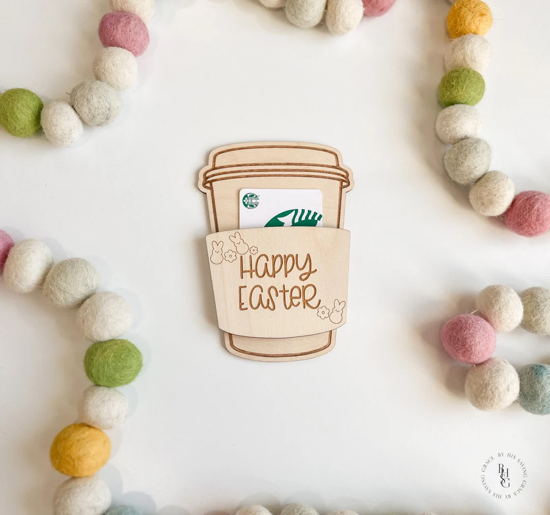 Happy Easter Coffee Cup Gift Card Holder