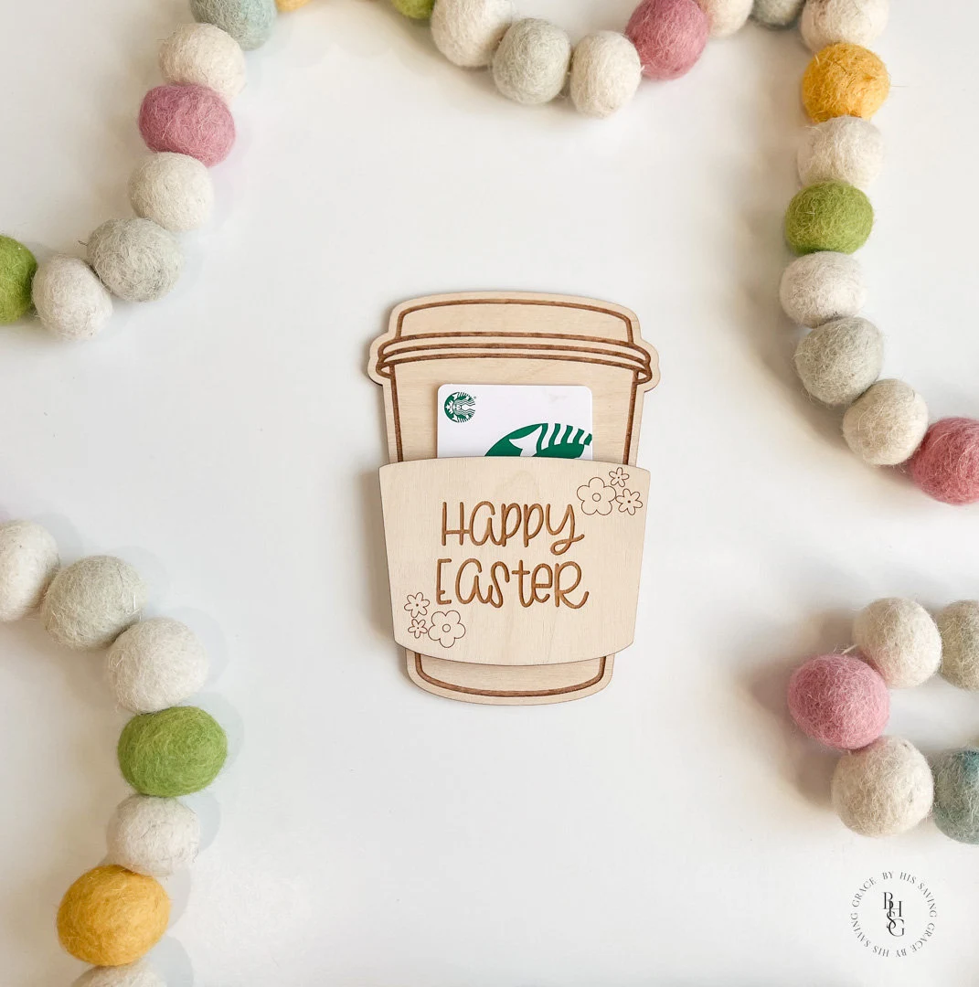 Happy Easter Coffee Cup Gift Card Holder