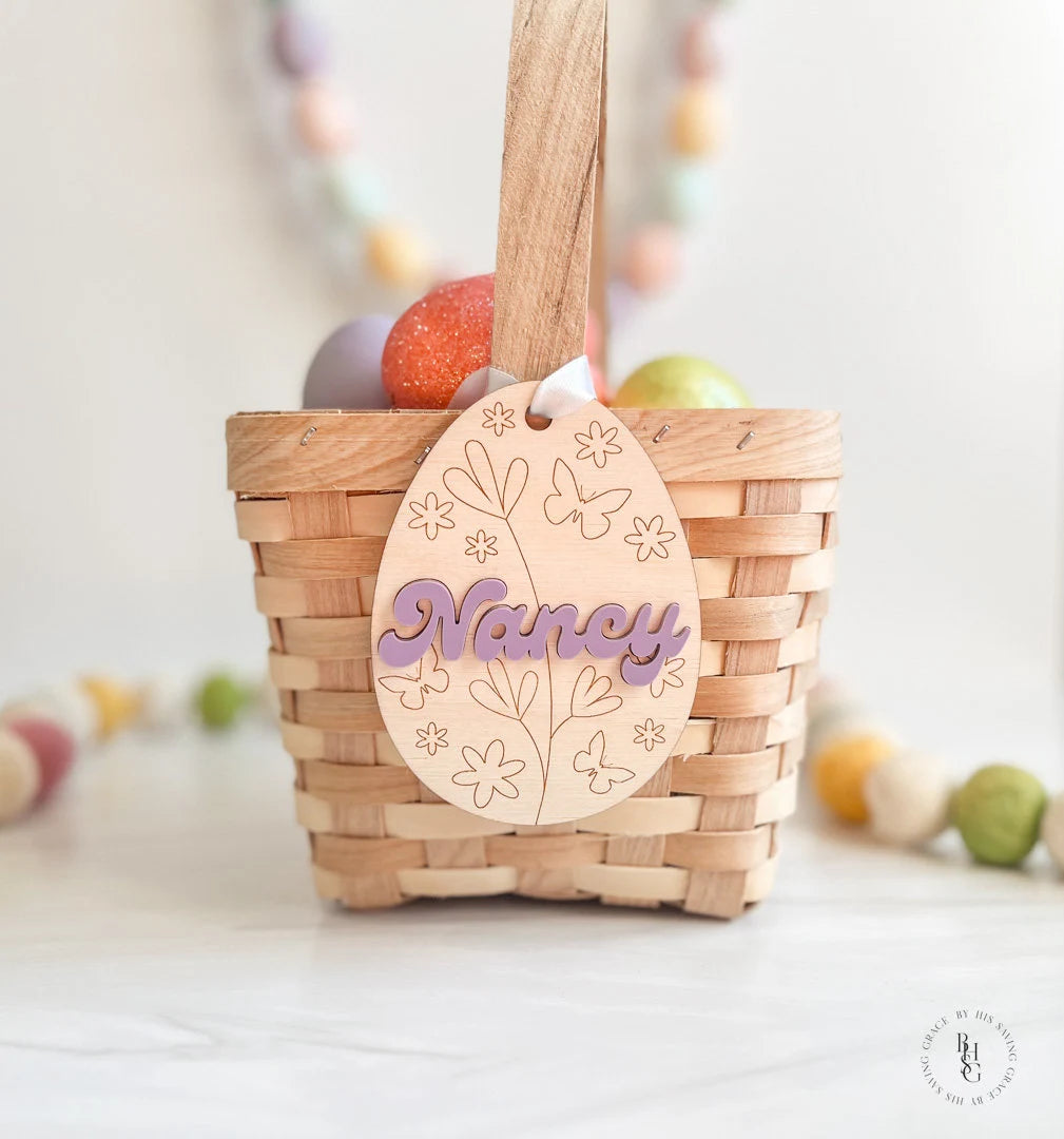 Floral Easter Egg Tag