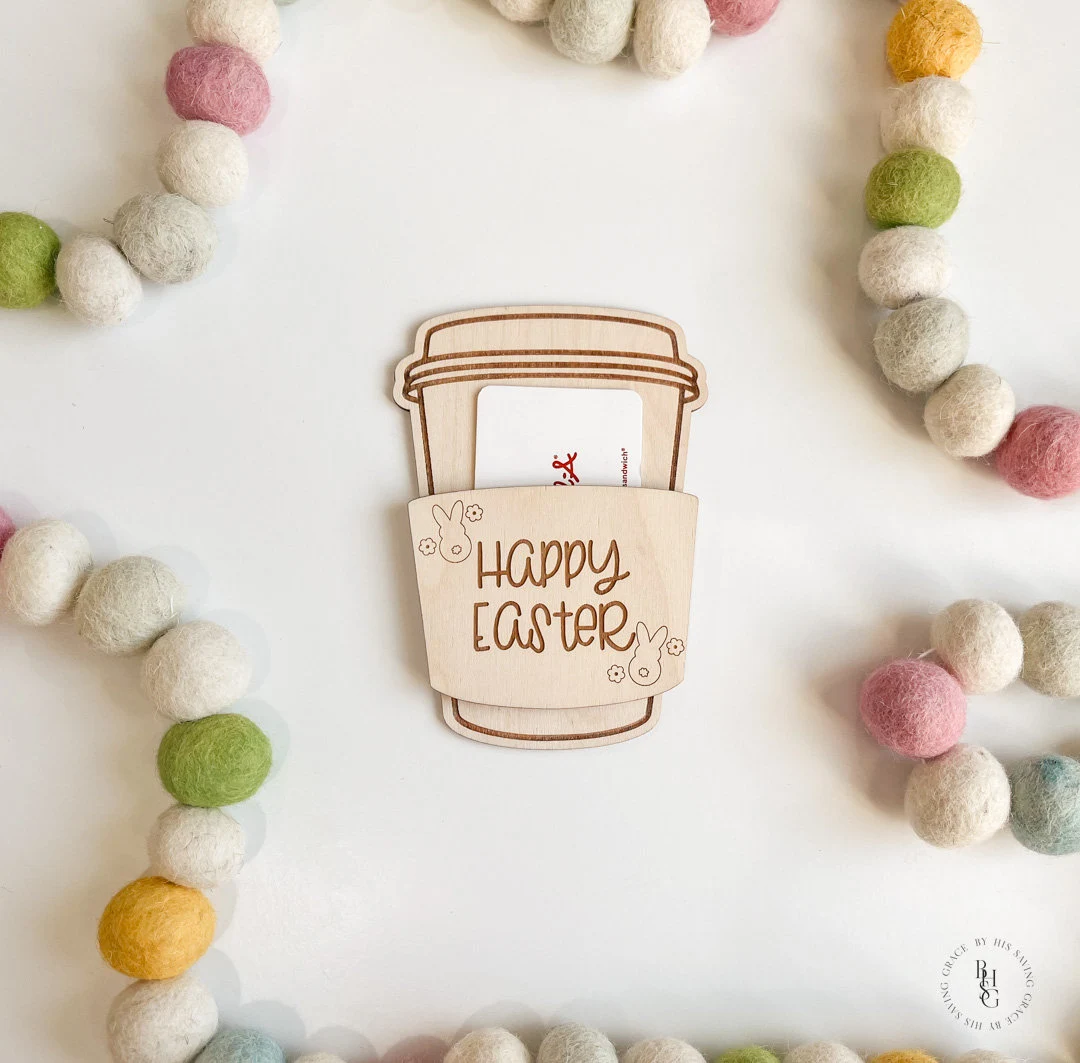 Happy Easter Coffee Cup Gift Card Holder