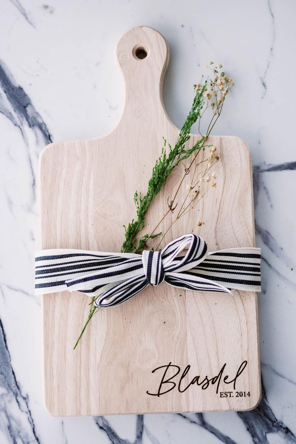 Last Name Serving Board + Mr. & Mrs. Tumblers + Coasters Gift Basket