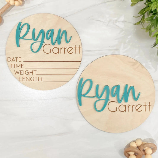 Baby Announcement Signs with Acrylic Name