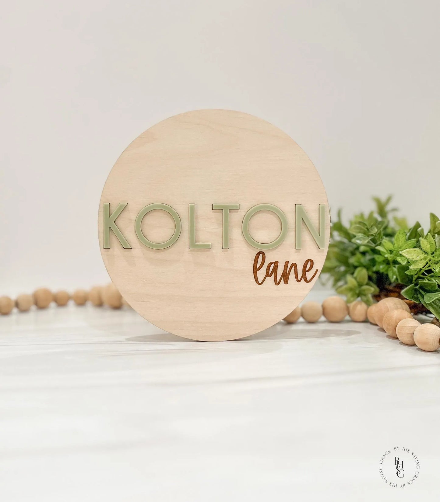 Wooden Baby Announcement Signs with Acrylic Name