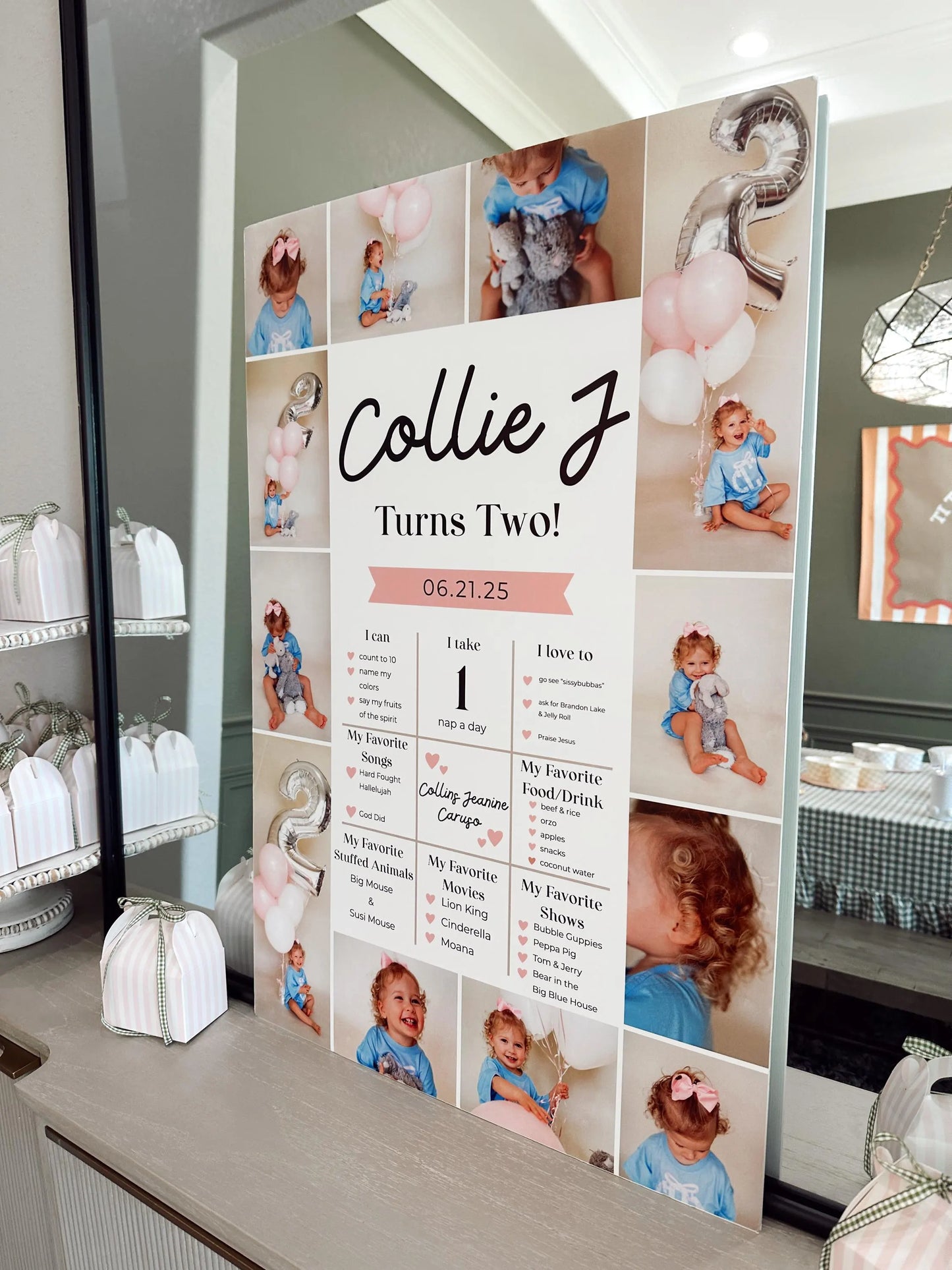 Personalized Birthday Board With Fun Facts and Photo Collage