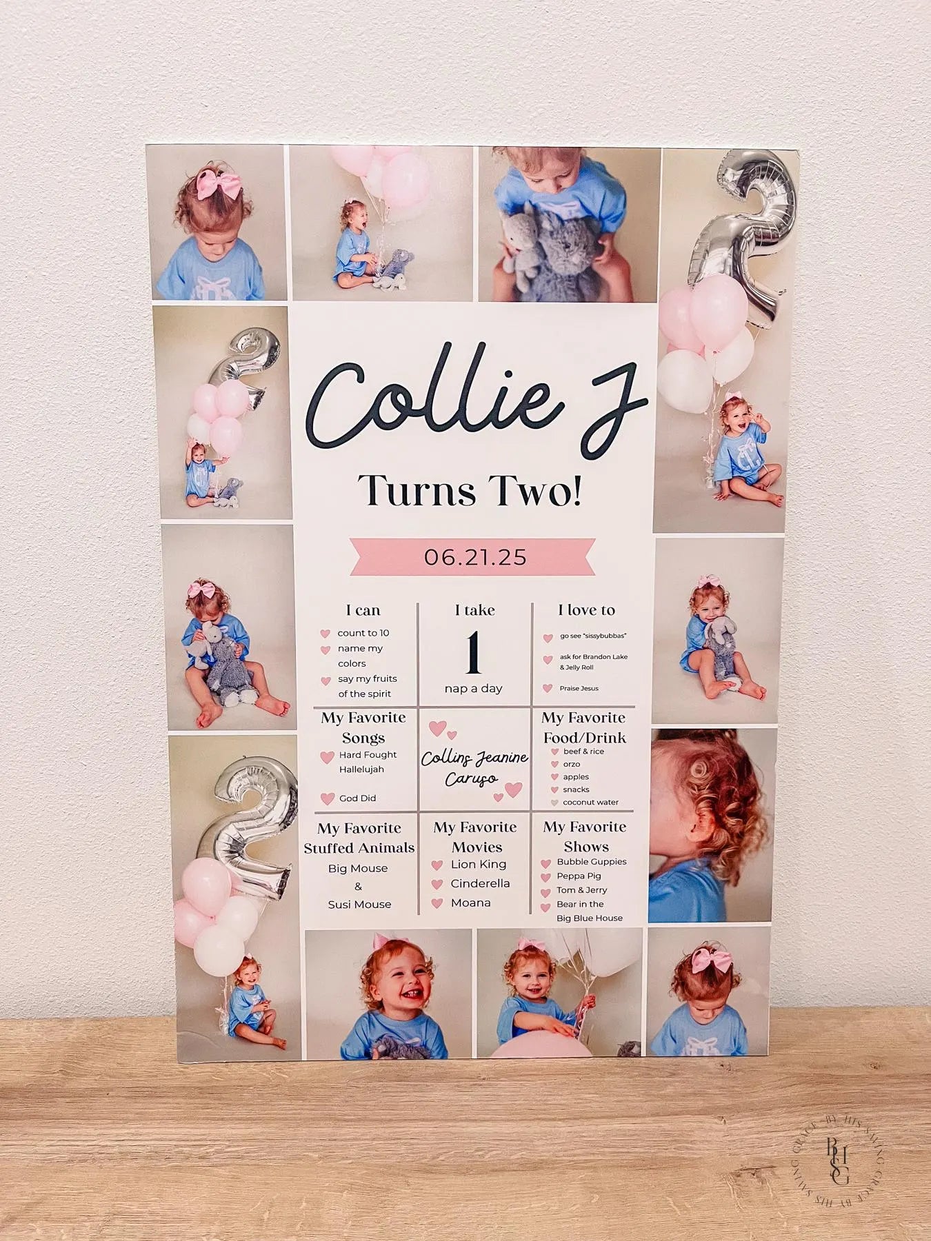 Personalized Birthday Board With Fun Facts and Photo Collage