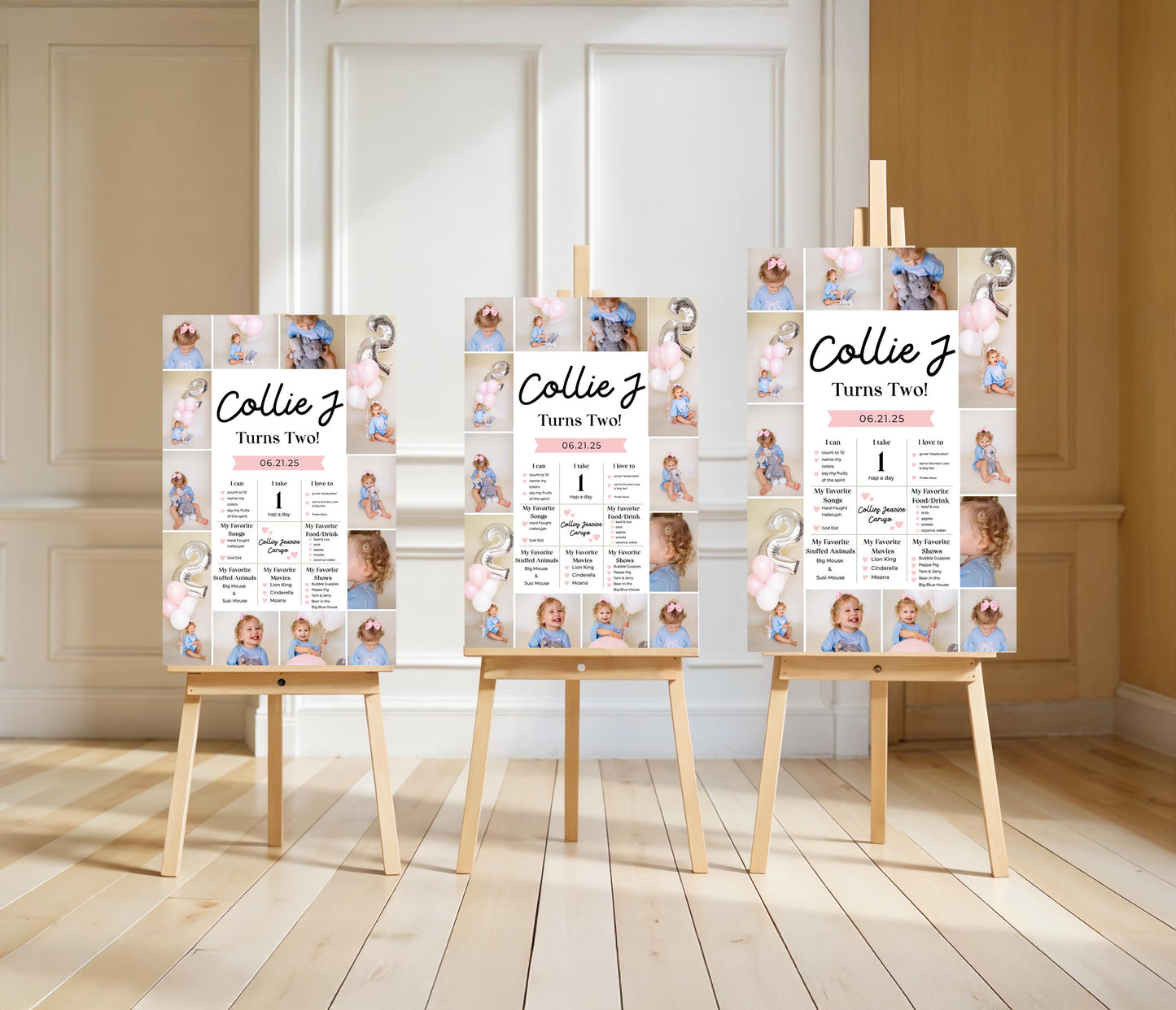 Personalized Birthday Board With Fun Facts and Photo Collage